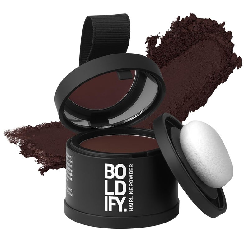 BOLDIFY Hairline Powder  Root Touch Up Hair Color for Gray Coverage  Bald Spot Concealing Hair Powder for Women  Men  24Hour StainProof  Dark Auburn